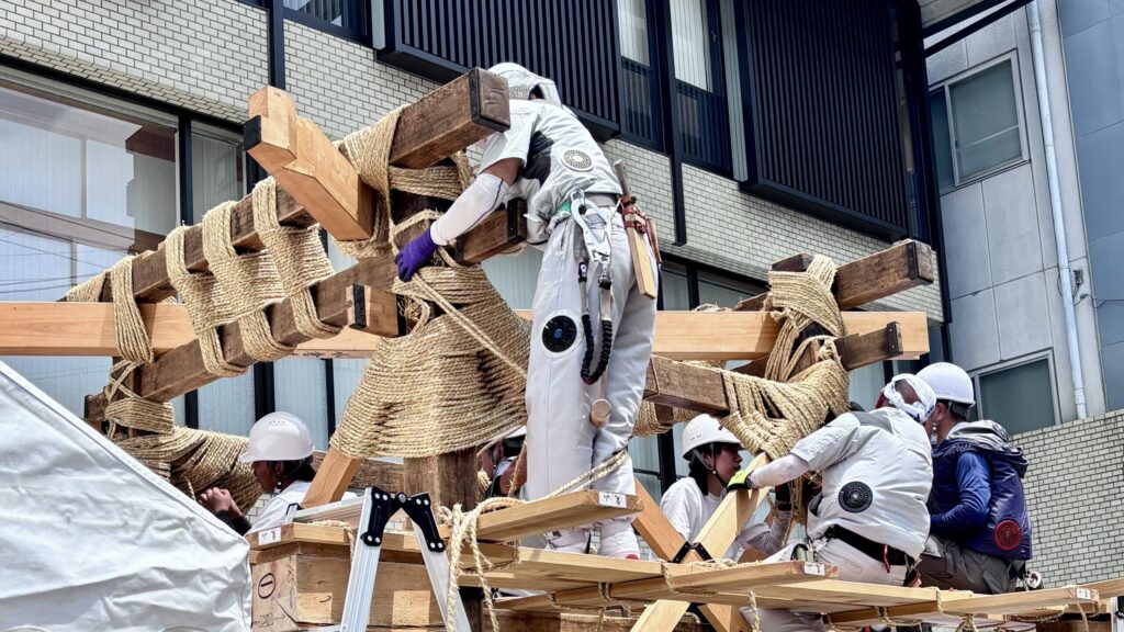 祇園祭 後祭 鷹山 山建て 組み立て 伝統技術