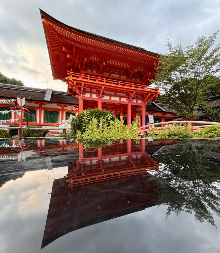 上賀茂神社 ライトアップ リフレクション マジックアワー 